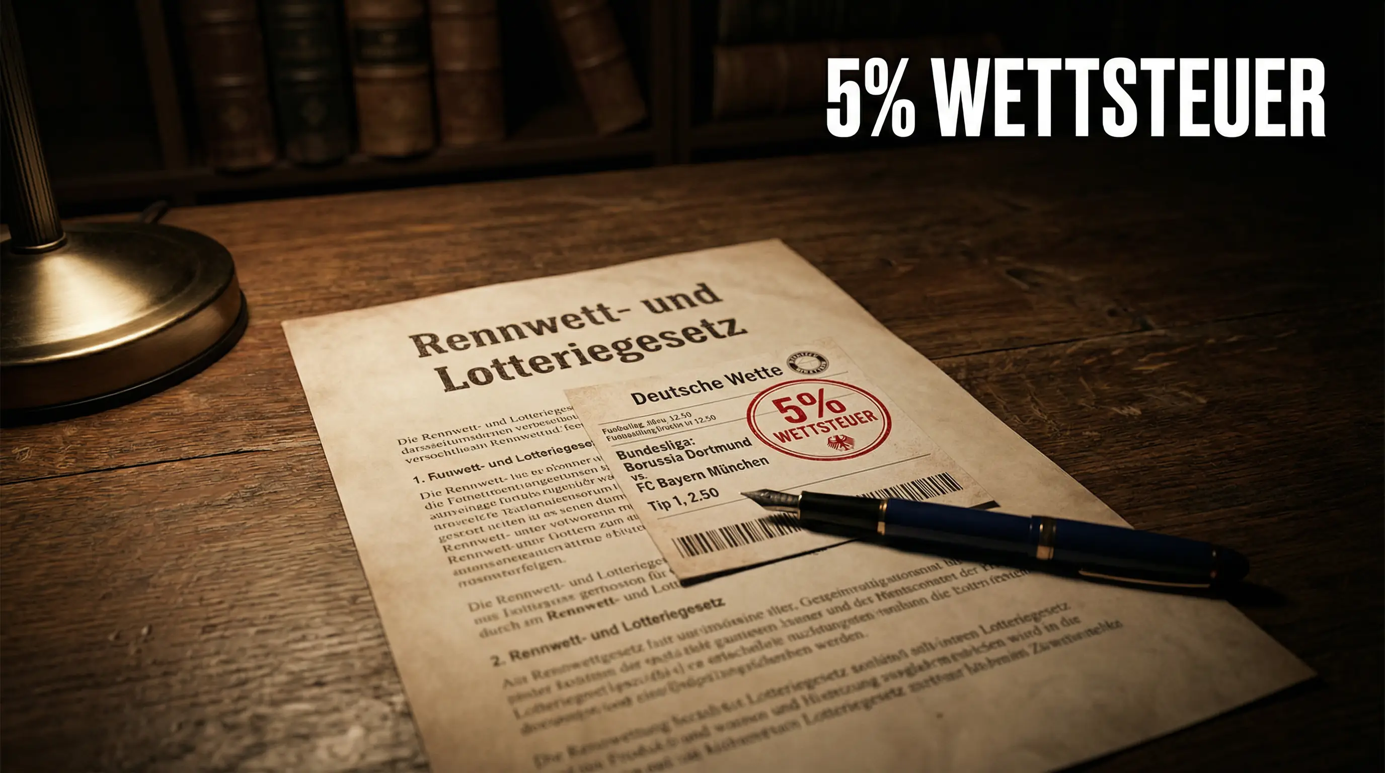 Wettsteuer Deutschland 2026 – 5 Prozent Steuer auf Sportwetten